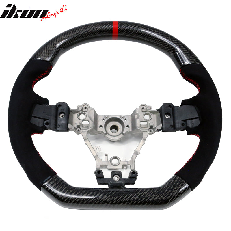 2015-2021 Subaru WRX STI Steering Wheel Red Stitch Line CF Alcantara