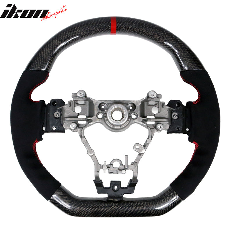 2015-2021 Subaru WRX STI Steering Wheel Red Stitch Line CF Alcantara