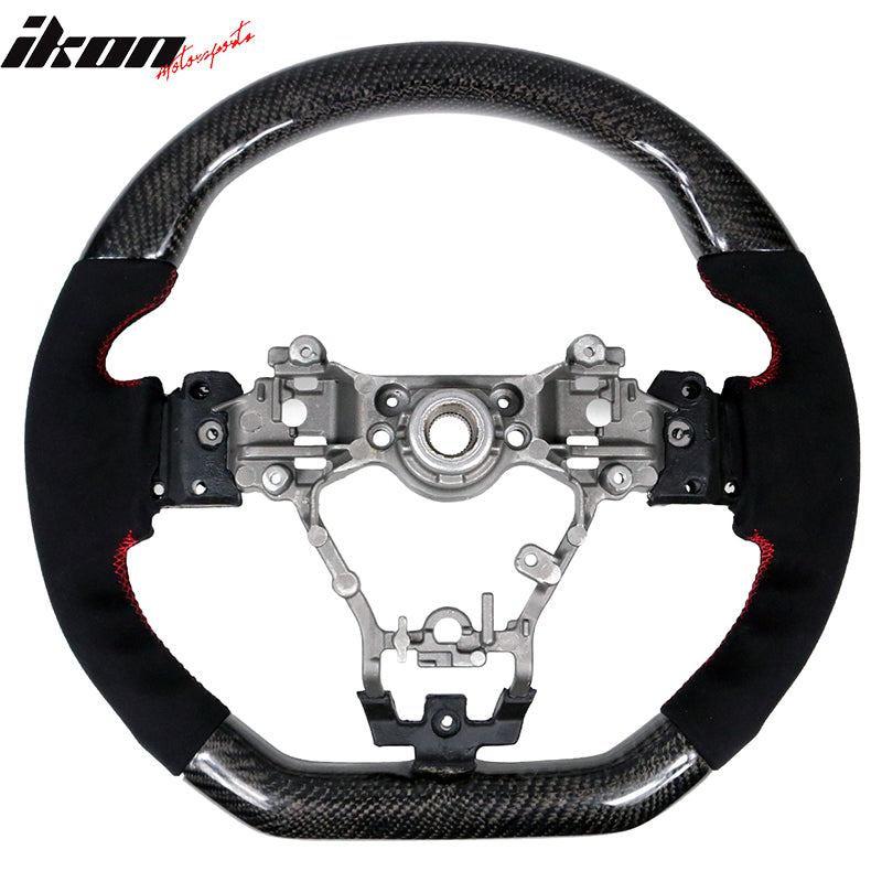 2015-2021 Subaru WRX STI Steering Wheel Red Stitch Matte CF Synthetic