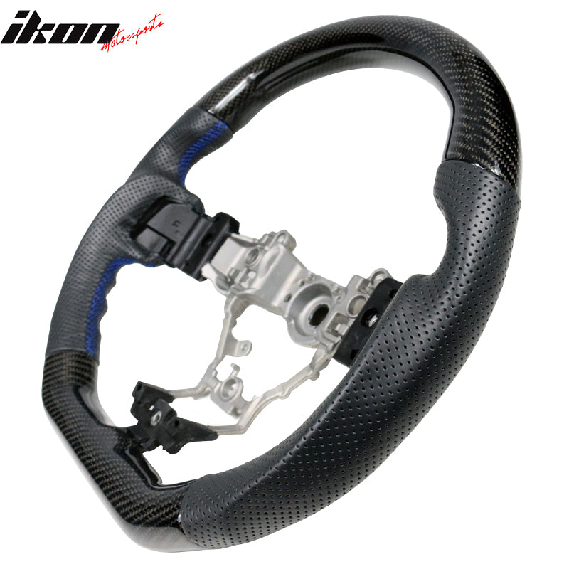 2015-2021 Subaru WRX STI Steering Wheel Matte CF + Perforated Leather