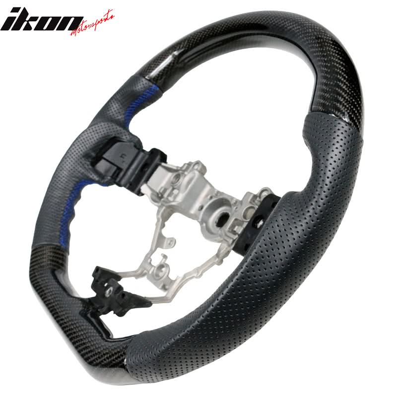 2015-2021 Subaru WRX STI Steering Wheel Matte CF + Perforated Leather