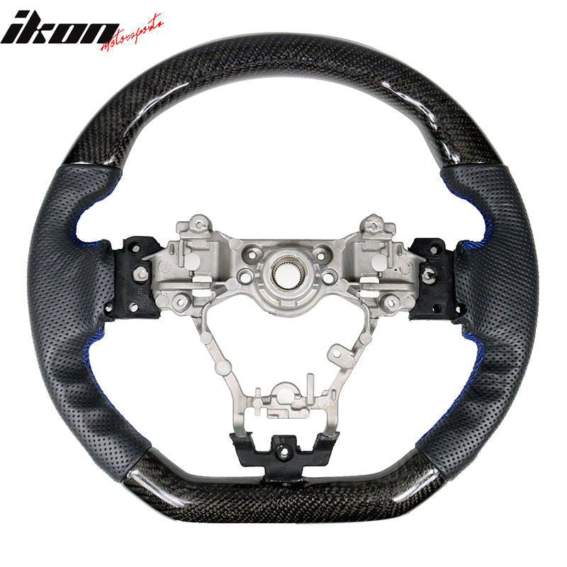 2015-2021 Subaru WRX STI Steering Wheel Matte CF + Perforated Leather