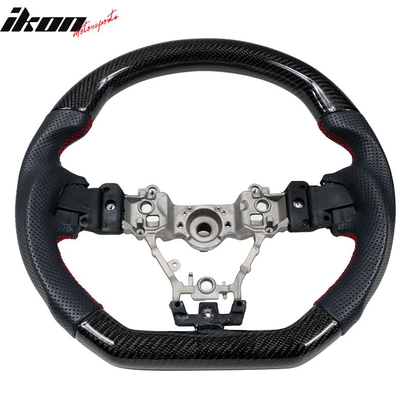 2015-2021Â WRX & STI CF Perforated Leather Red Stitch Steering Wheel