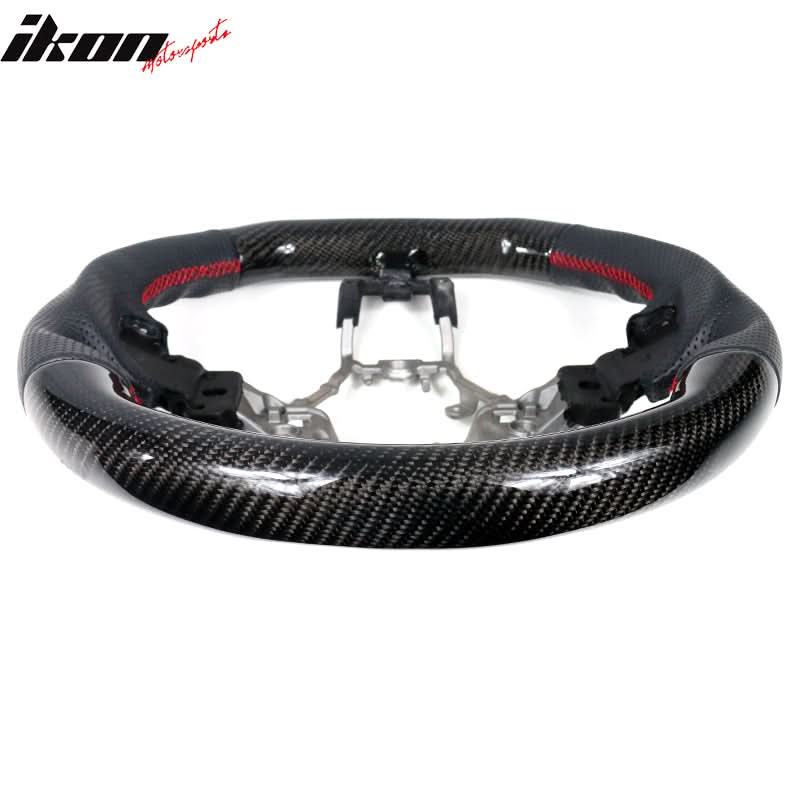 2015-2021Â WRX & STI CF Perforated Leather Red Stitch Steering Wheel