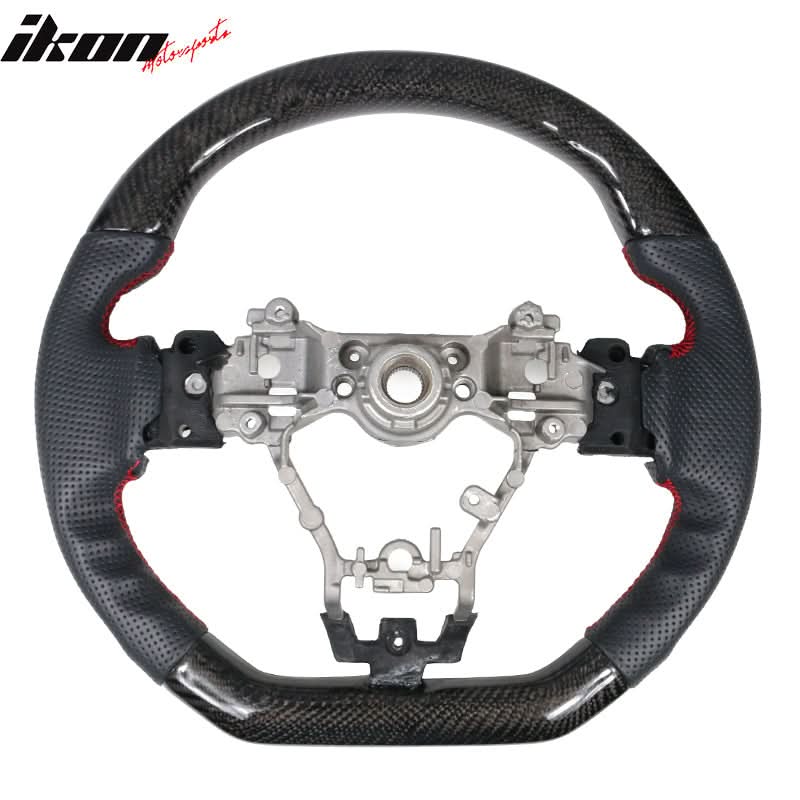 2015-2021Â WRX & STI CF Perforated Leather Red Stitch Steering Wheel