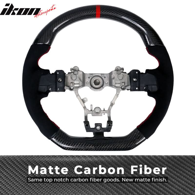 2015-2021Â Subaru WRX STI Steering Wheel Red Stitch Line CF Alcantara
