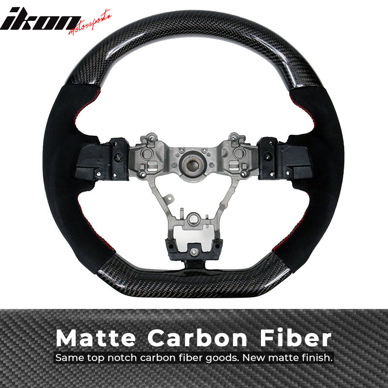 2015-2021 Subaru WRX STI Steering Wheel Red Stitch Matte CF Synthetic