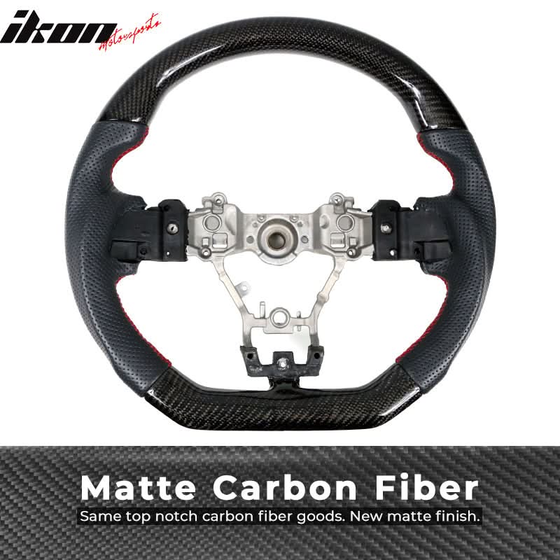 2015-2021Â WRX & STI CF Perforated Leather Red Stitch Steering Wheel