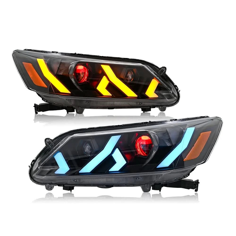 LED Headlight Assembly for Honda Accord 4-Door (2013–2015) – Projector Lens Headlamps with DRL