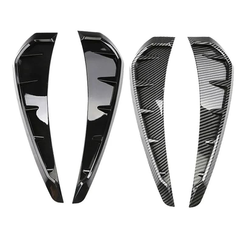 Universal Car Shark Vent Side Grille Air Flow Fender Decoration – Gloss Black / Carbon Texture ABS Trim-2PCS