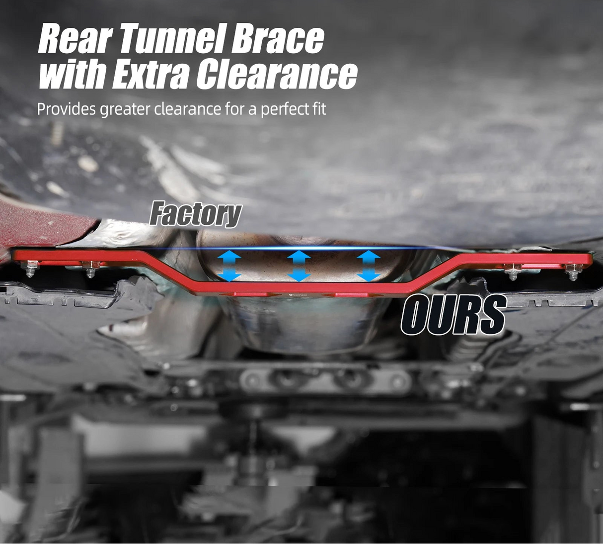 Billet Rear Tunnel Brace – MQB Platform (FWD & AWD) | Golf MK7 / MK8, A3, Q2, Leon, Octavia | Replaces 5Q0802128