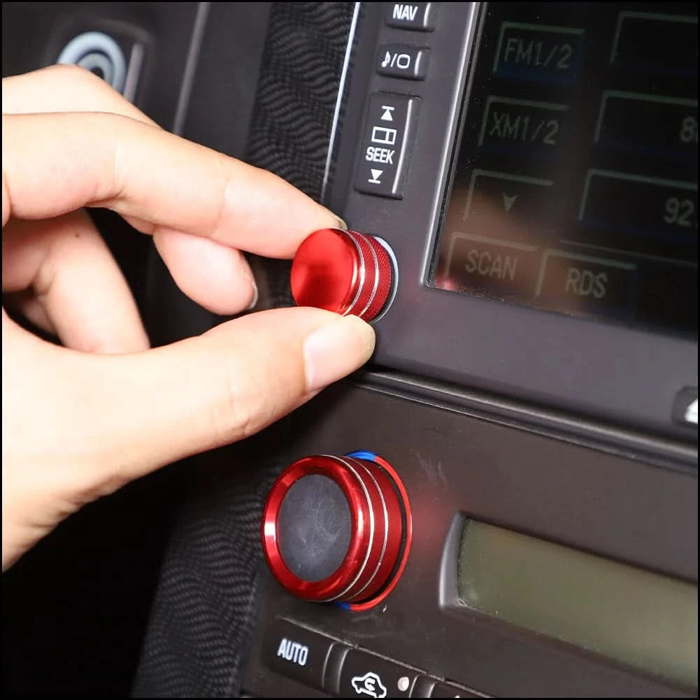 Corvette C6 Aluminum Climate Control Knob Rings – Interior Trim Upgrade (2007–2013, 3-Piece Set)