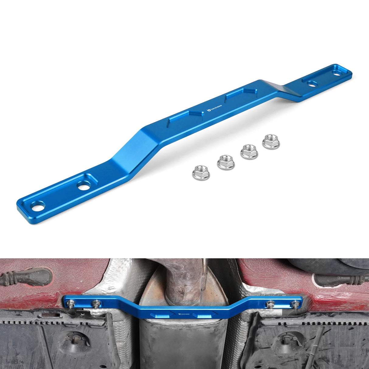 Billet Rear Tunnel Brace – MQB Platform (FWD & AWD) | Golf MK7 / MK8, A3, Q2, Leon, Octavia | Replaces 5Q0802128