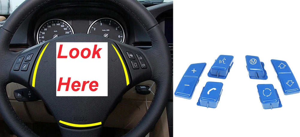 Steering Wheel M Button Replacement Cover for BMW 3 Series E90 E92 E93 M3, 1 Series E81–E88 & X1 E84 (2006–2013)
