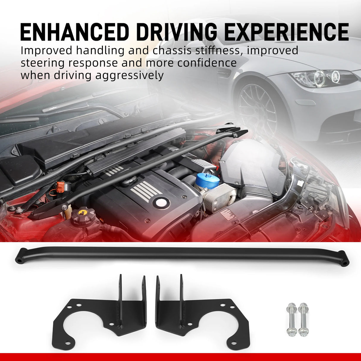 Front Upper Strut Tower Brace – BMW E90 / E91 / E92 / E93 (2005–2013)