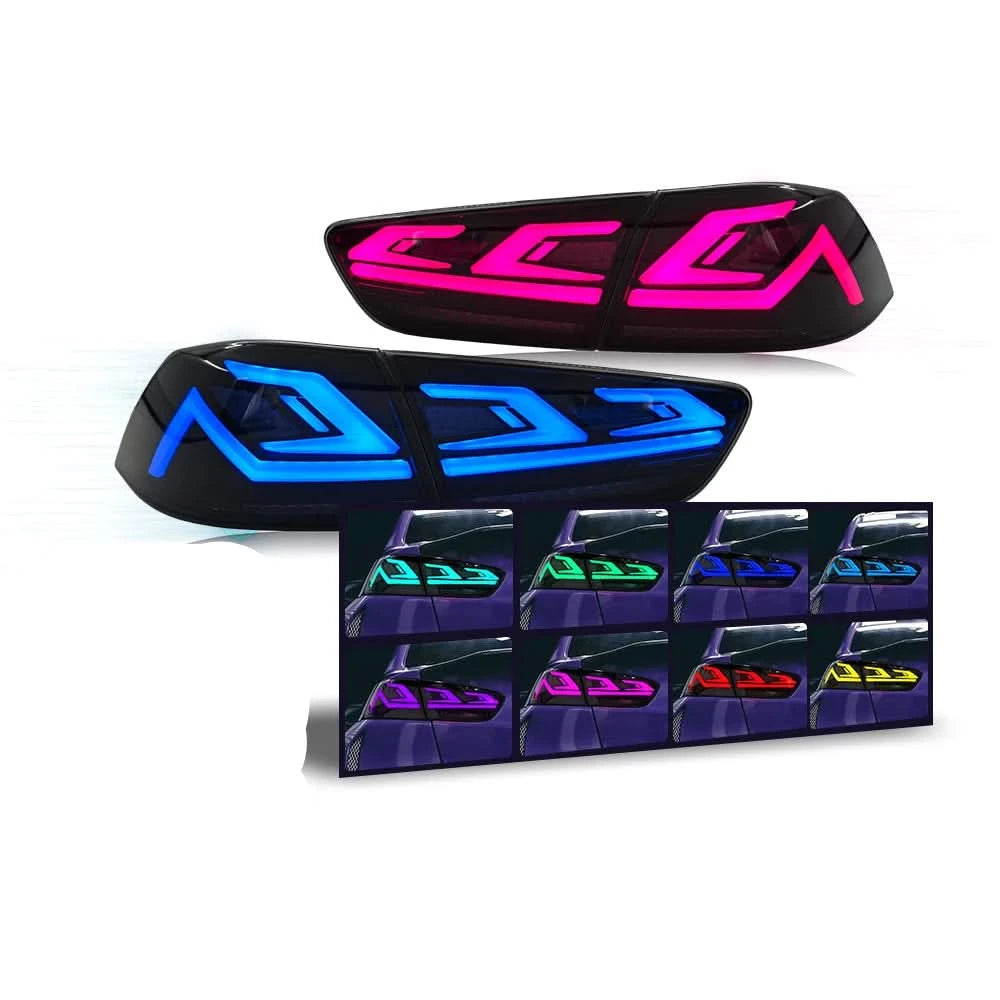 Mitsubishi Lancer RGB LED Tail Lights – Rear Brake, Fog & Running Light Assembly (2008–2018)