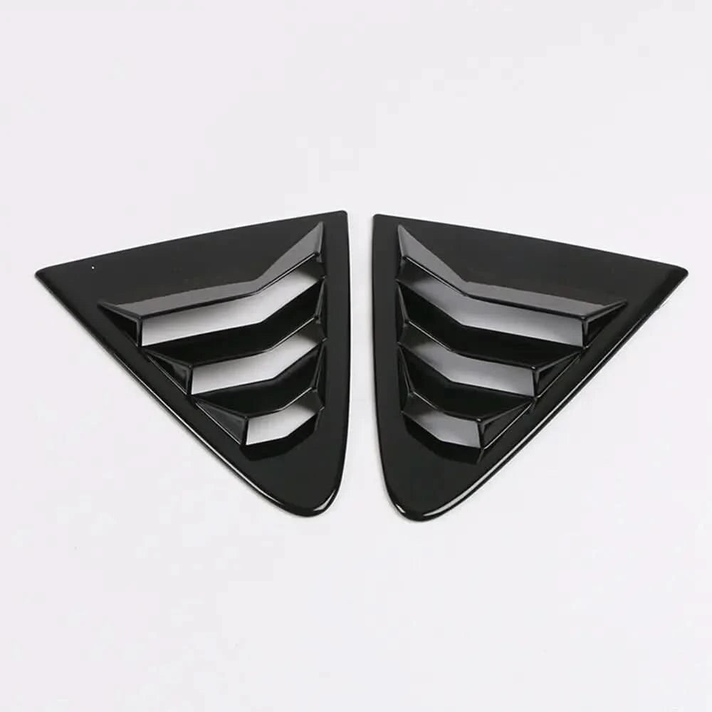 Rear Side Window Louver Cover Set for Toyota Corolla Sedan 2019–2023 – Gloss Black / Carbon Look Vent Trim