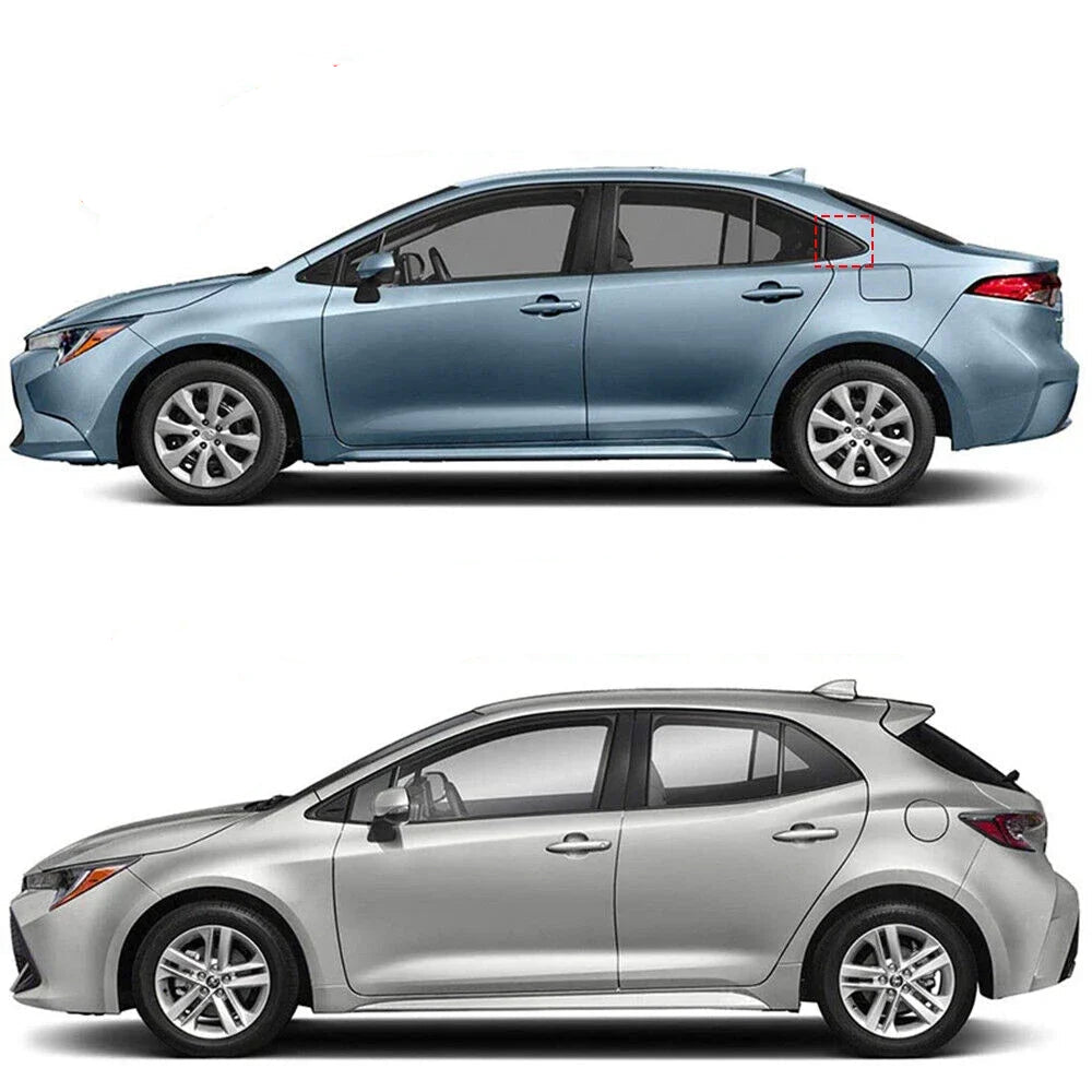 Rear Side Window Louver Cover Set for Toyota Corolla Sedan 2019–2023 – Gloss Black / Carbon Look Vent Trim