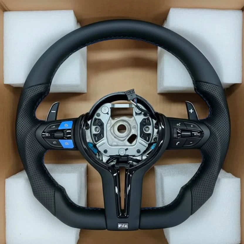 BMW F-Series Flat Bottom Sport Steering Wheel – Black Frame Performance Upgrade