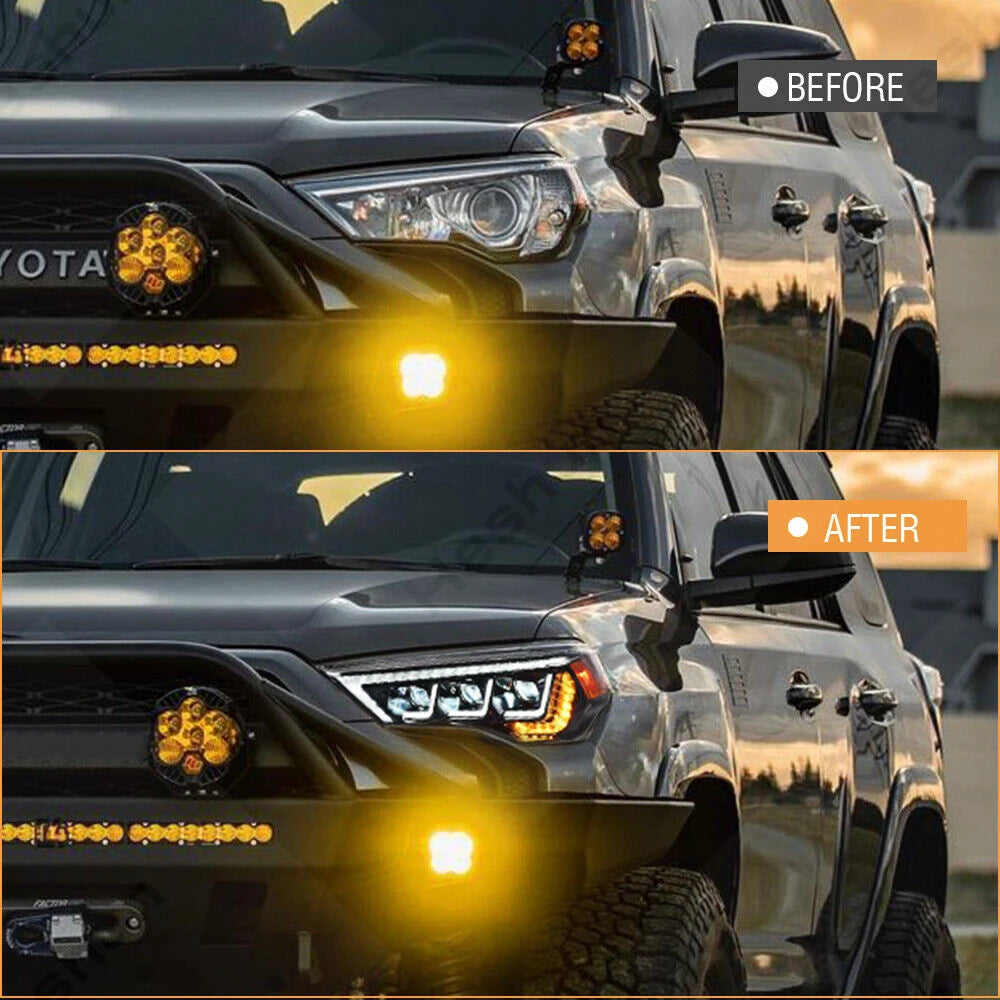 LED Headlight Assembly with Sequential Turn Signals & Start-Up DRL – Toyota 4Runner 5th Gen (2014–2022)