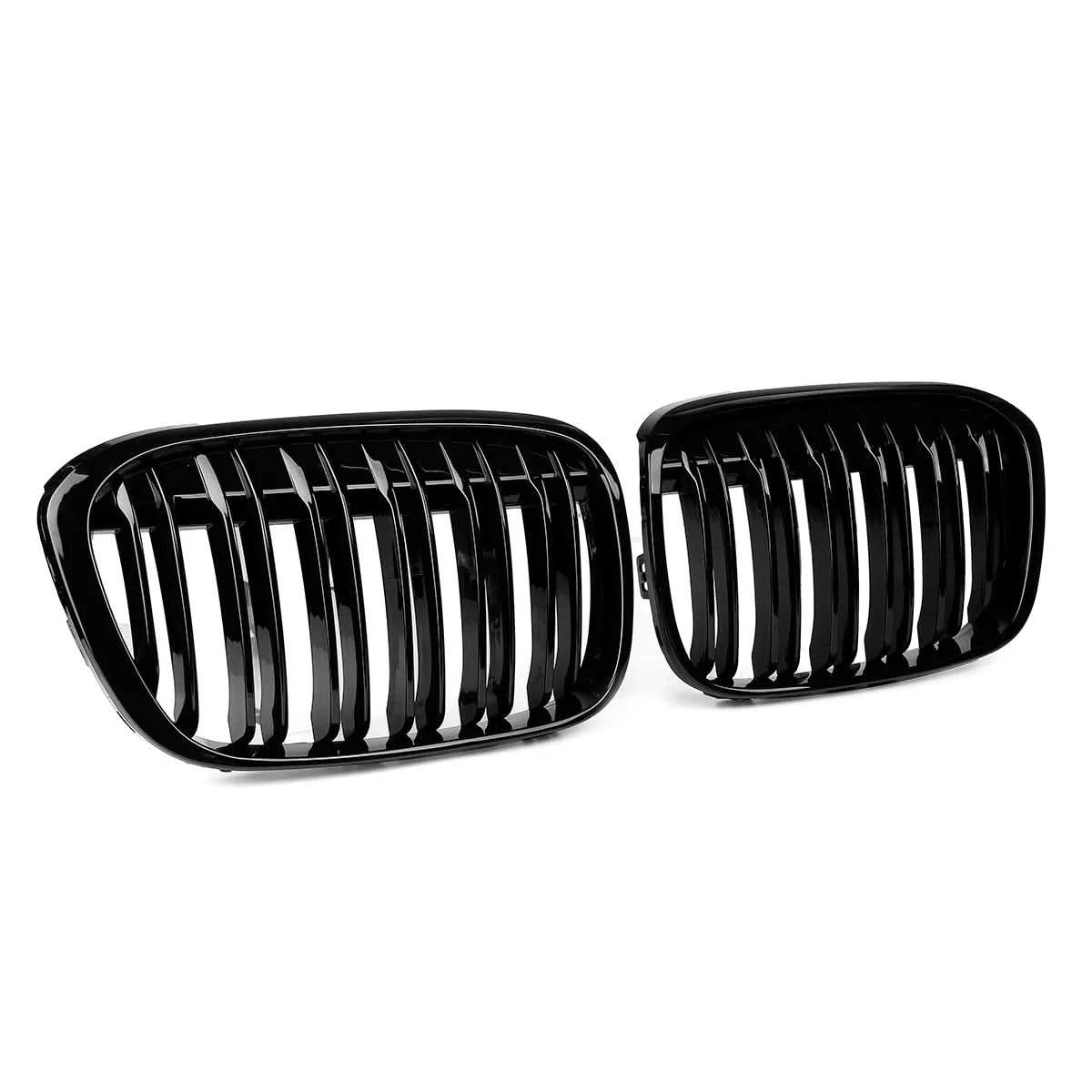 BMW X1 F48/F49 M-Style Front Kidney Grilles – Gloss Black Double-Line Upgrade (2016–2020)