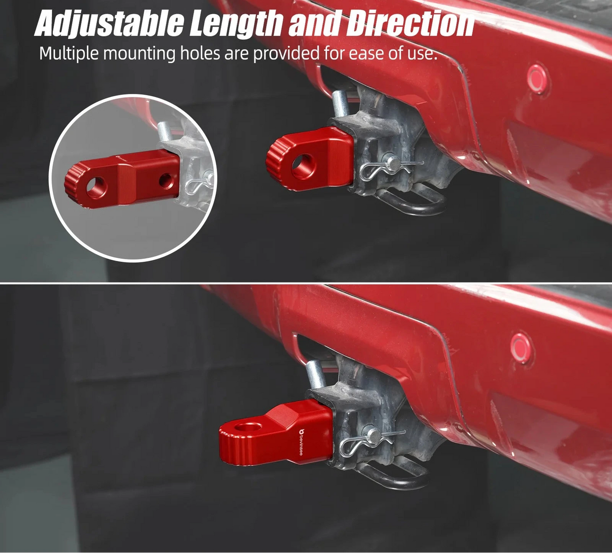 Billet Aluminum Hitch Link Shackle Mount – 2” Receiver (Adjustable, Anodized)