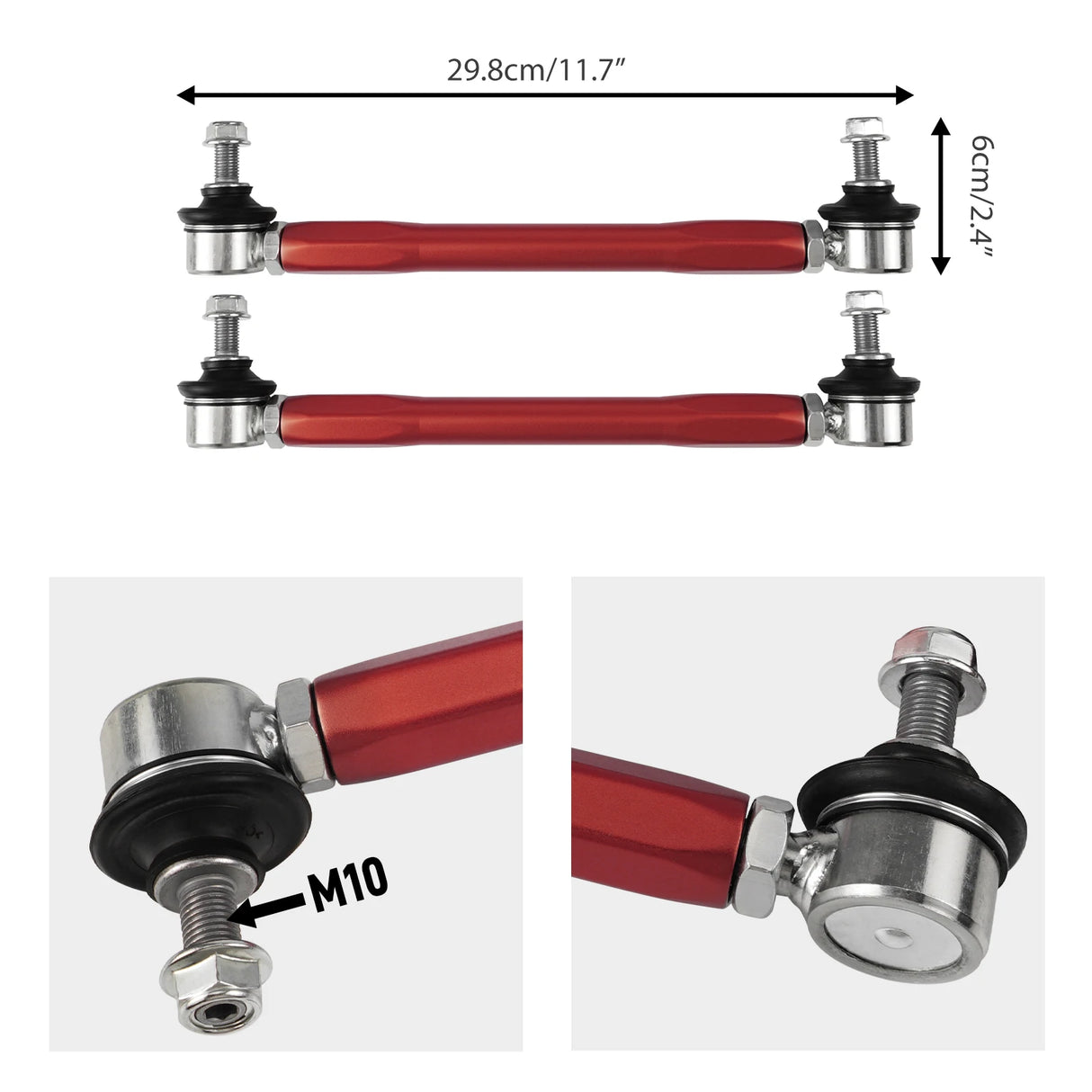 BMW Adjustable Front Sway Bar End Links – Billet Aluminum (E90 E92 E87 E82 E91 E93)