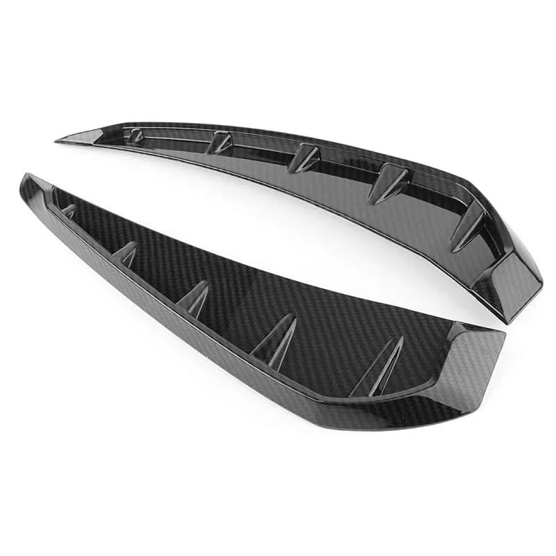 Universal Car Shark Vent Side Grille Air Flow Fender Decoration – Gloss Black / Carbon Texture ABS Trim-2PCS