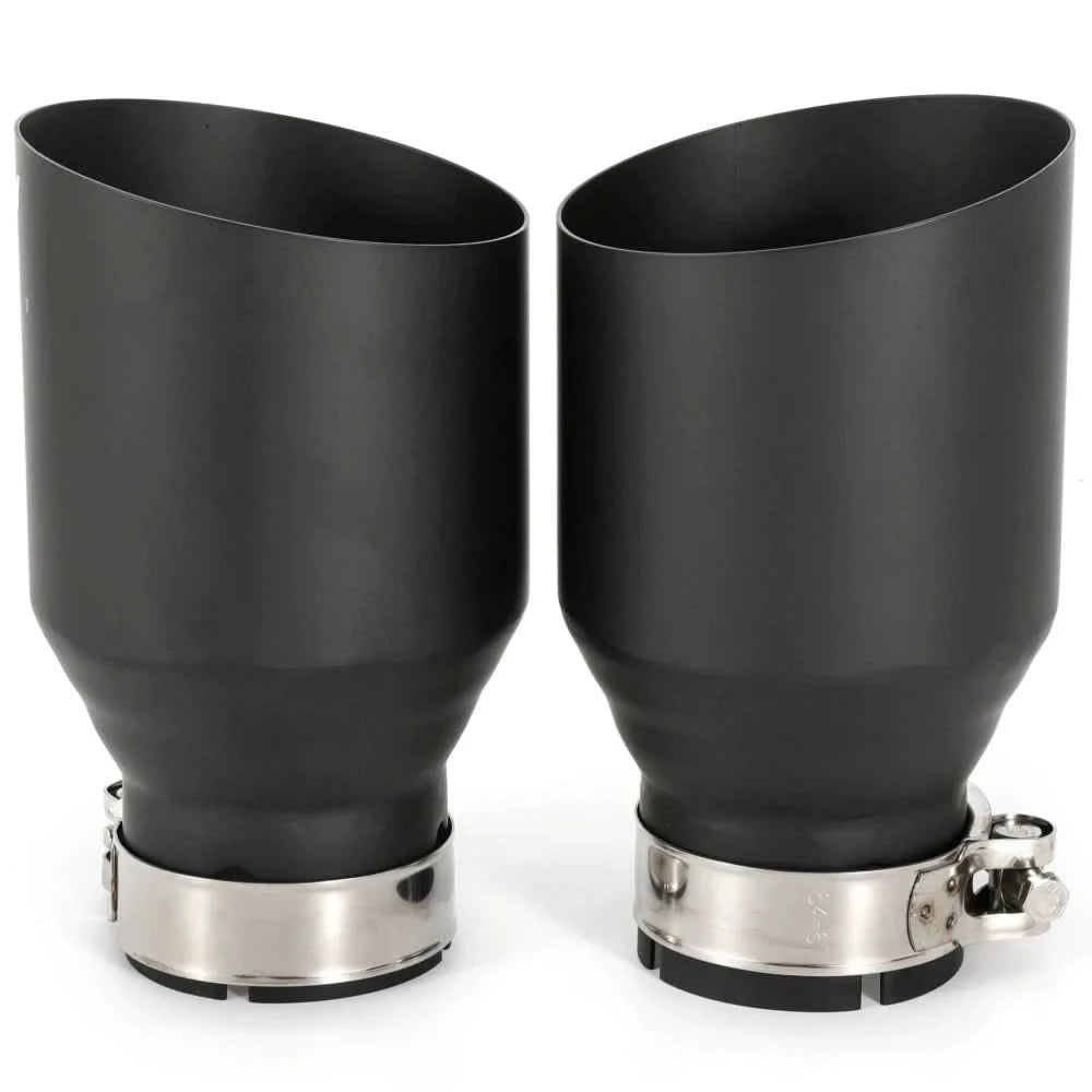 Universal Stainless Steel Single Exhaust Tip – Beveled Edge Performance Muffler Outlet (Single Unit)