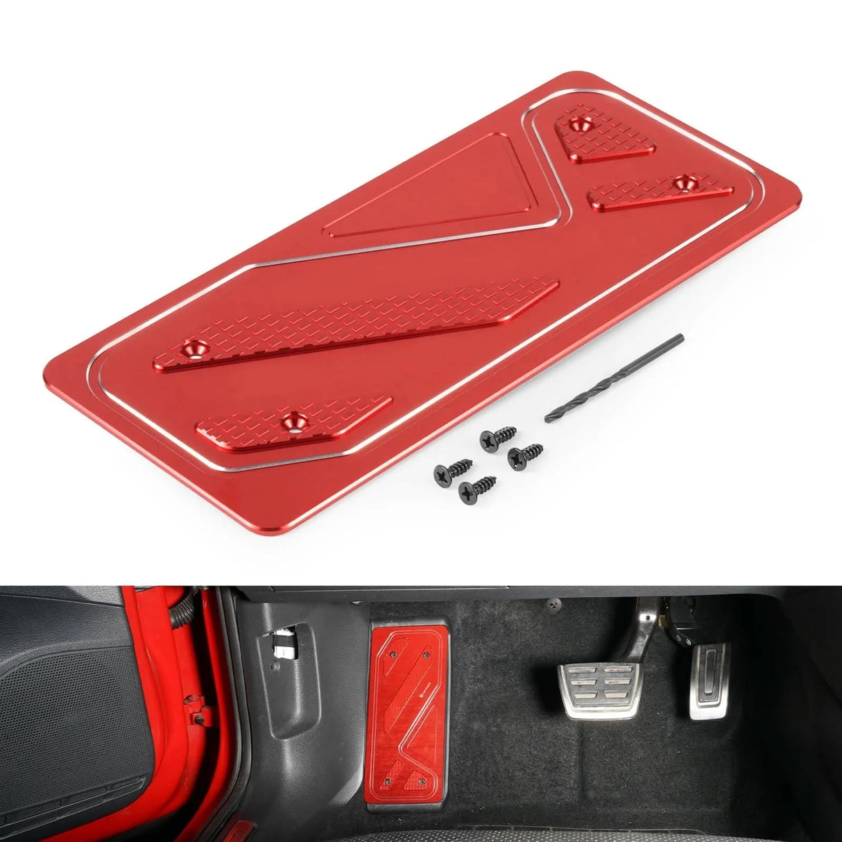 Aluminum Foot Rest Pedal Cover for VW Golf MK7/MK8, Audi A3/RS3 8V, SEAT Leon 5F – (LHD)