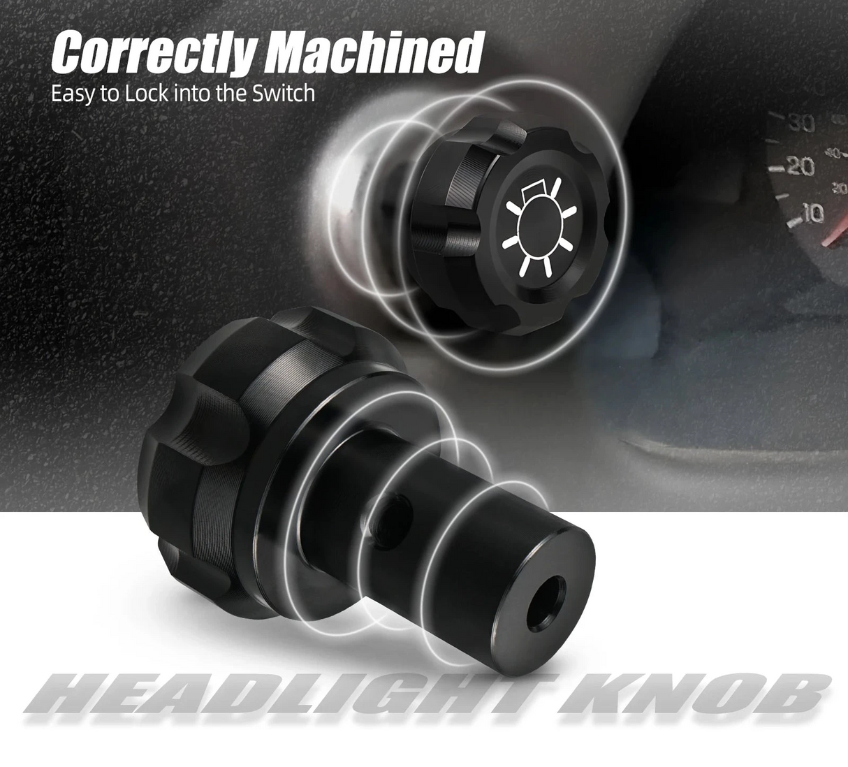 Billet Aluminum Headlight Switch Knob – 1994–2004 Mustang / 1992–1997 Truck & SUV