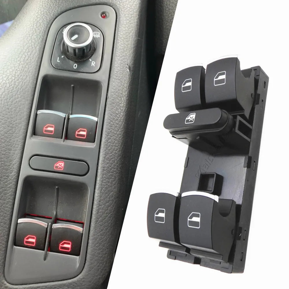 Power Window Master Switch – For VW Jetta, Golf GTI MK5/MK6, Tiguan, Passat B6, CC & Seat Leon MK2 (5ND959857 Replacement)
