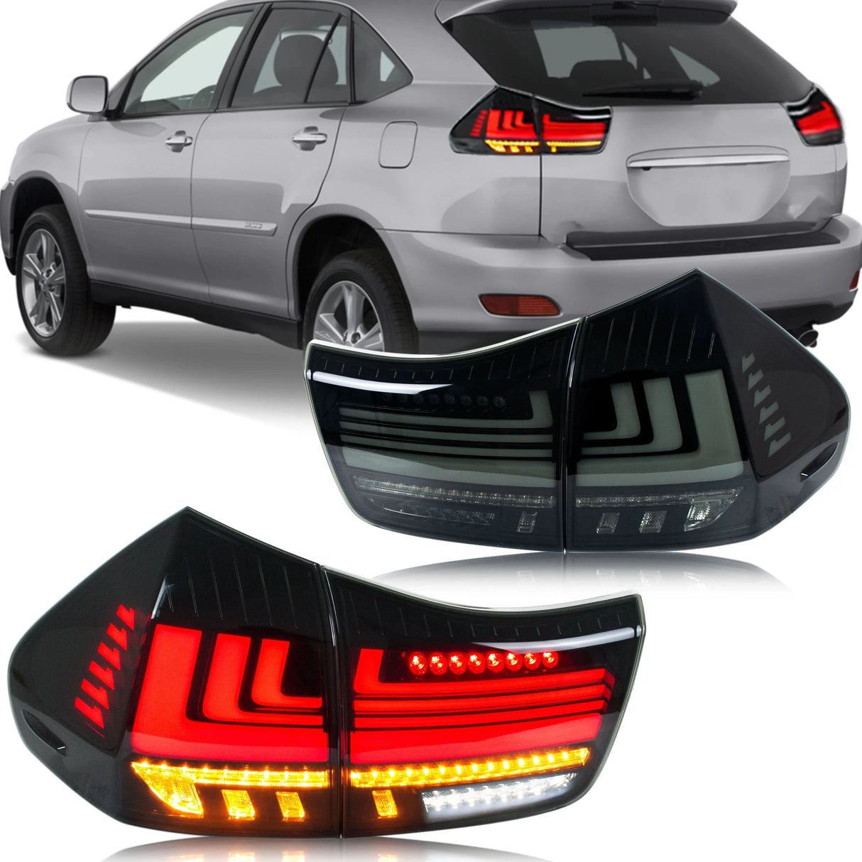 LED Tail Lights for Lexus RX330 / RX350 / RX400h (2004–2009) – Dynamic Turn Signal with Start-Up Animation