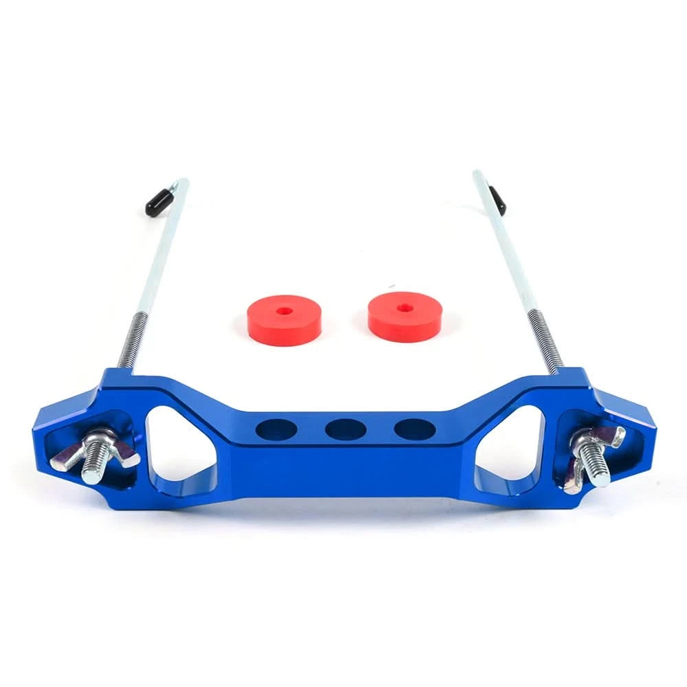 Billet Aluminum Battery Tie Down Bracket – 140mm / 190mm Performance Battery Hold-Down Mount (Red / Black / Blue)