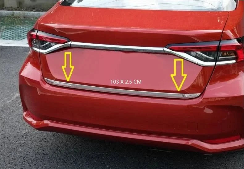 Stainless Steel Rear Tailgate Trunk Lid Cover Trim for Toyota Corolla 2019-2021 – Chrome Exterior Accent