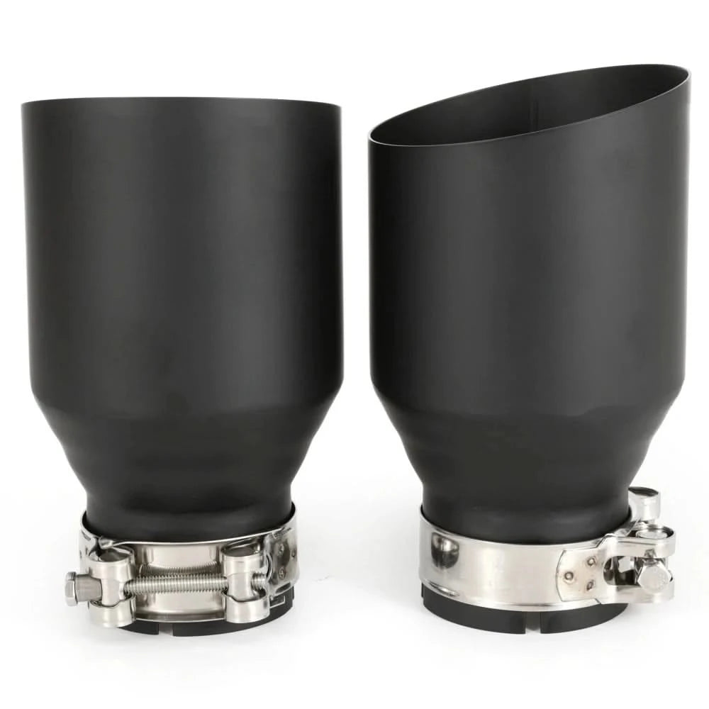 Universal Stainless Steel Single Exhaust Tip – Beveled Edge Performance Muffler Outlet (Single Unit)