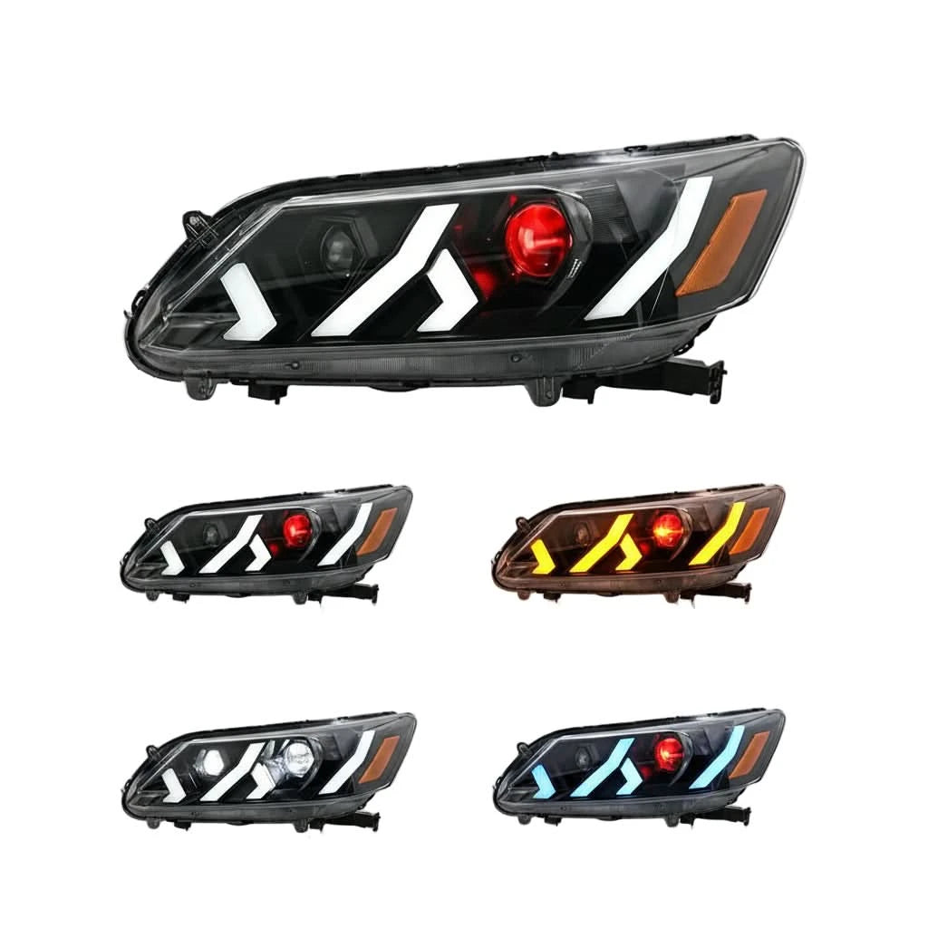 LED Headlight Assembly for Honda Accord 4-Door (2013–2015) – Projector Lens Headlamps with DRL