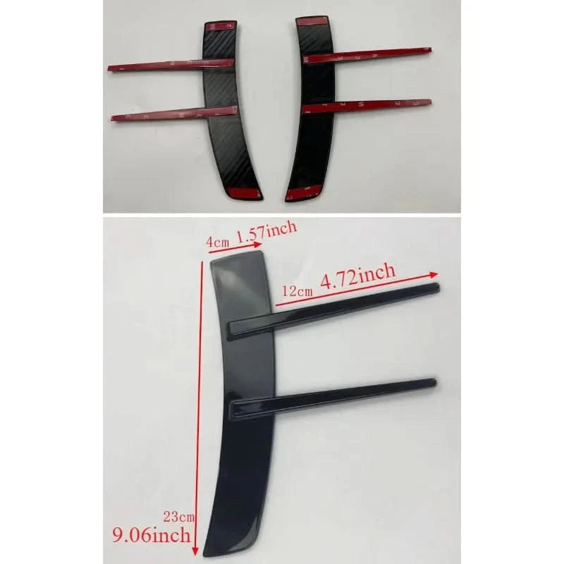 Front Bumper Vent Splitter Stickers – Universal 23cm Exterior Trim for Benz A-Class W177 (2-Piece Set)