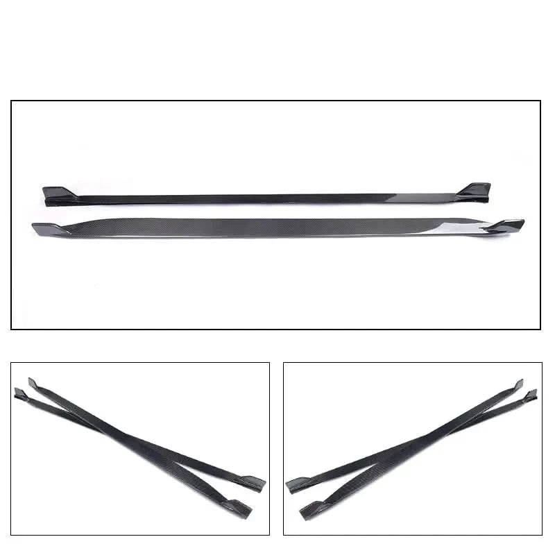 Ford Mustang Carbon Fiber Side Skirt Extensions – Gloss 2×2 Weave (2015–2017 Coupe & Convertible)