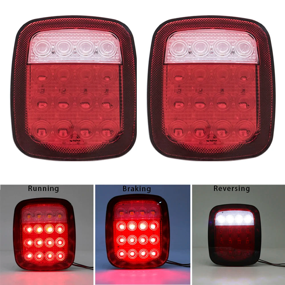 LED Tail Lights for Jeep Wrangler CJ / YJ / TJ – Smoked or Red Lens (2-Piece Set)
