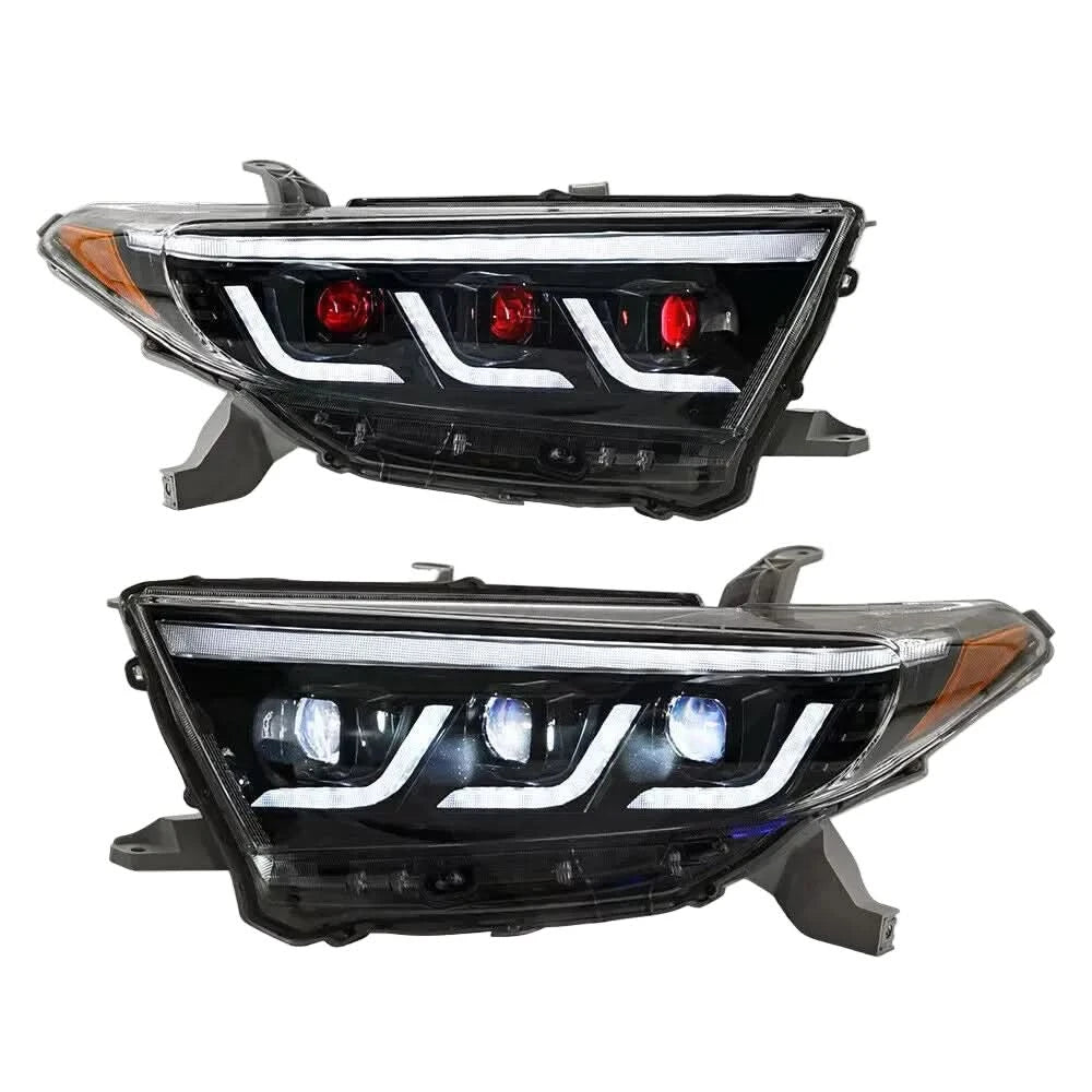 LED Headlight Assembly with Sequential Turn Signals & DRL – Toyota Highlander (2011–2014)