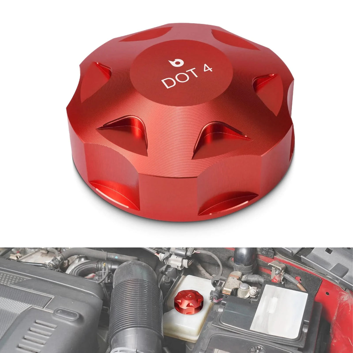 Billet Aluminum Brake Fluid Reservoir Cap – MQB & MQB-Evo Platforms (Golf / A3 / S3 / RS3 / Passat / Tiguan)