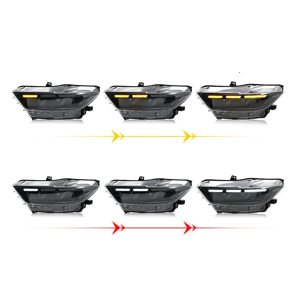 LED DRL Projector Headlights for Ford Mustang 2015–2017 – Full Headlamp Assembly (Pair)