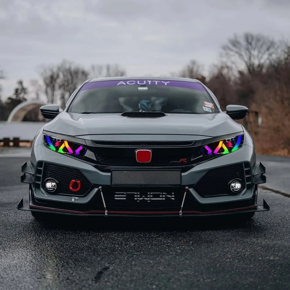 RGB Projector LED Headlights with DIY DRL – Fits Honda Civic 2016–2021 (Pair)