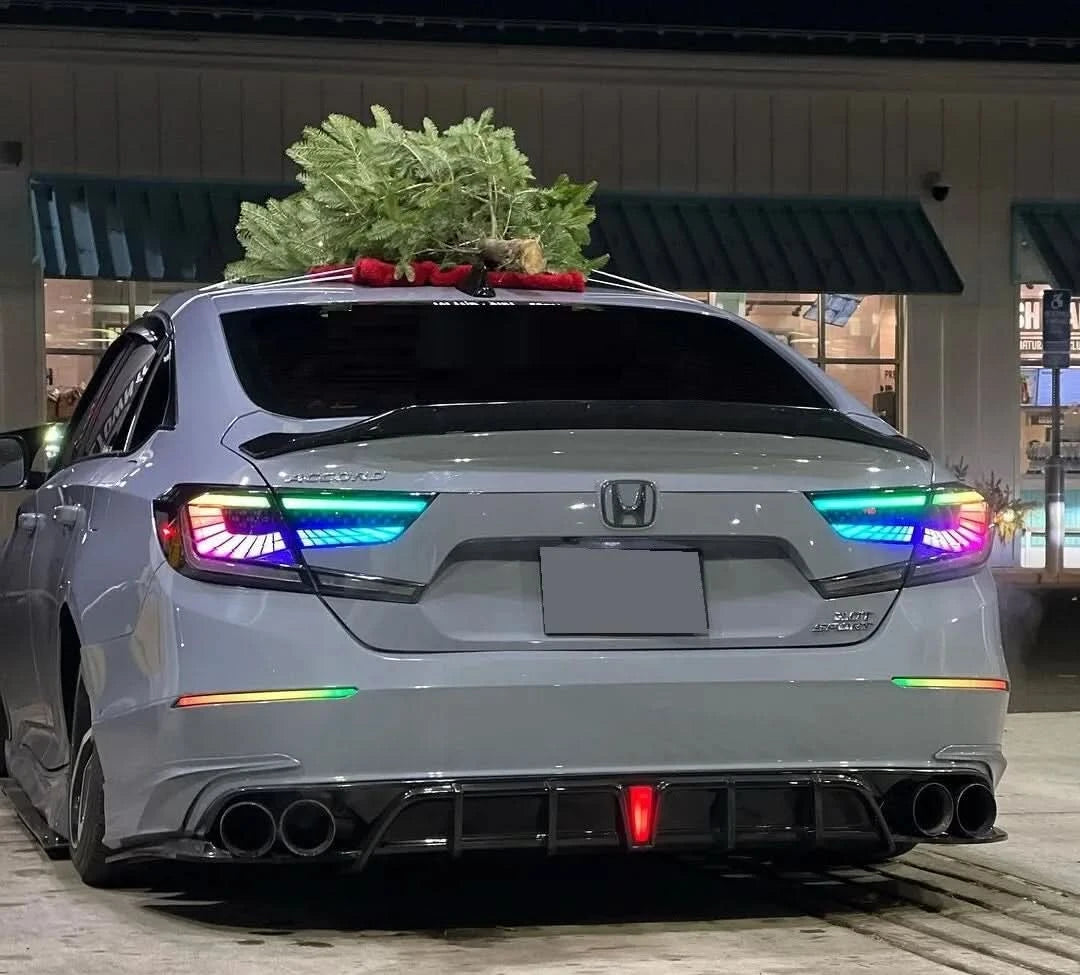 Honda Accord RGB LED Tail Lights – Smoked Lens with Startup Animation (2018–2022 Sedan)