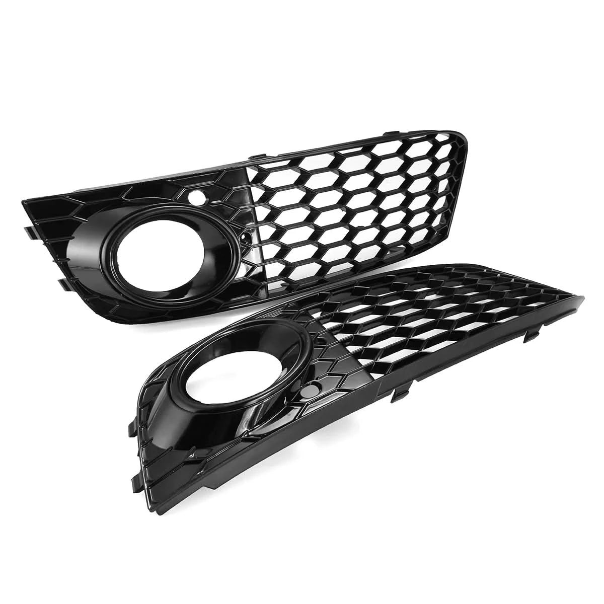 Fog Light Grille Pair for Audi A4 B8 (2009–2012) – RS-Style Honeycomb Mesh Front Bumper Covers