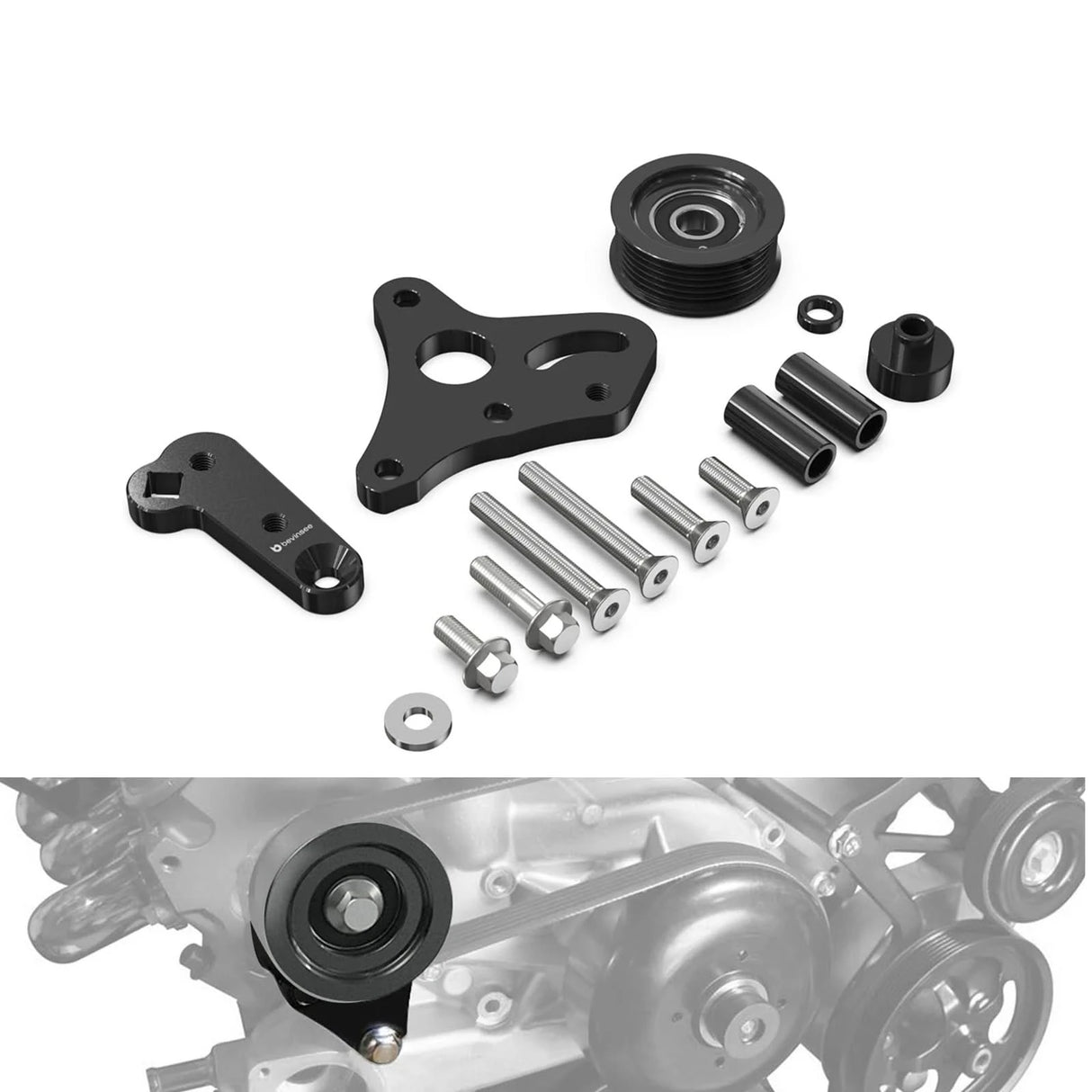 Billet Manual Belt Tensioner w/ Pulley – LS Truck & SUV Engines (4.8L / 5.3L / 6.0L / 6.2L)