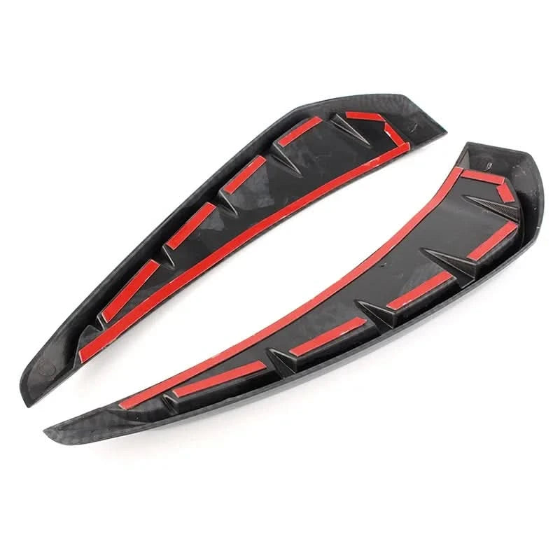 Universal Car Shark Vent Side Grille Air Flow Fender Decoration – Gloss Black / Carbon Texture ABS Trim-2PCS