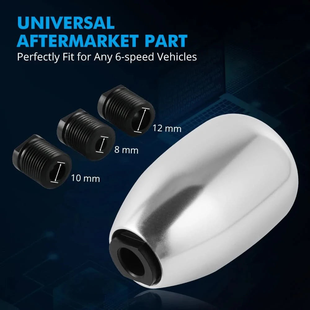 Universal 6-Speed Aluminum Shift Knob – CNC Machined with 8mm, 10mm & 12mm Adapters