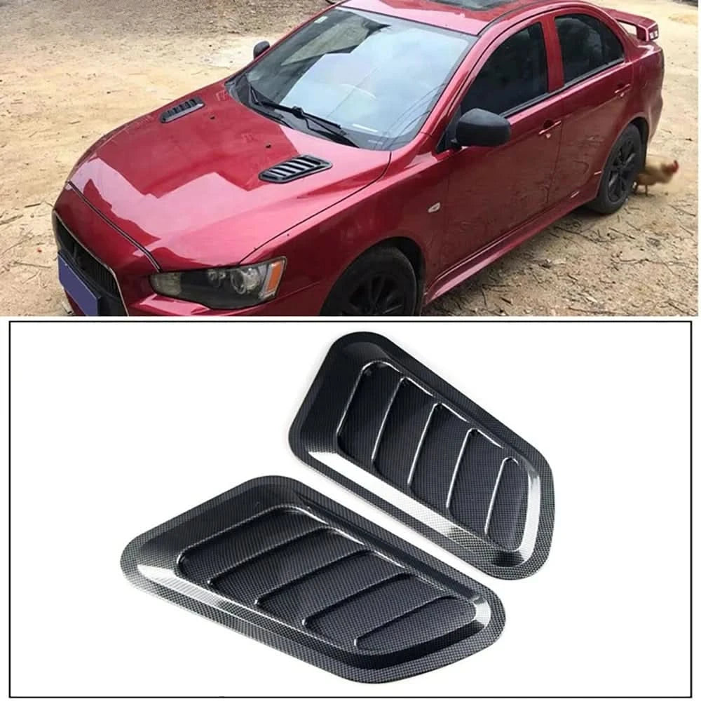 Universal Hood Vents – Carbon Fiber / Gloss Black Exterior Styling Upgrade